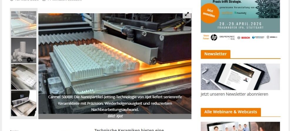 ÜBER DIE HERAUSFORDERUNGEN, TECHNISCHE KERAMIKEN IN SERIE ZU DRUCKEN